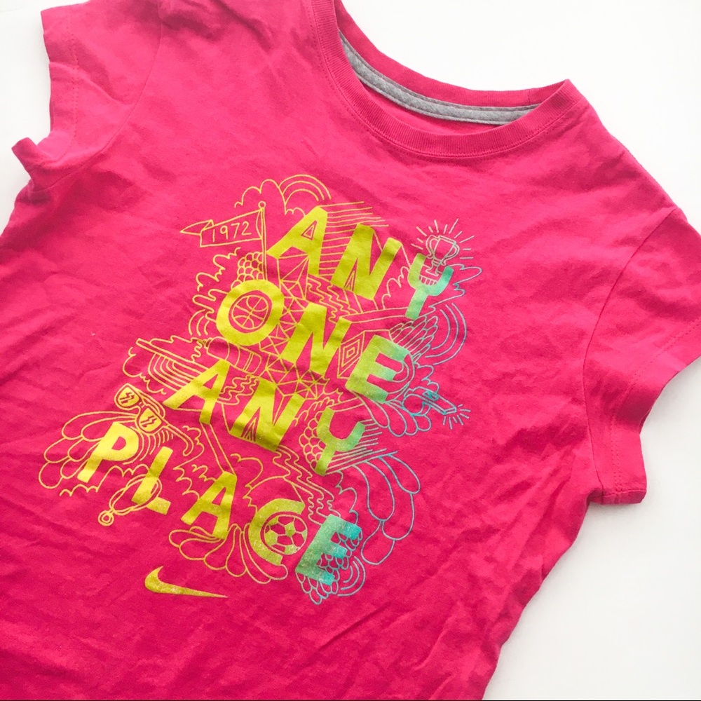 Nike Girl’s “Any One Any Place” Hot Pink Tee